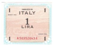 Alied Military currency/ITAly 1 LIRA Banknote