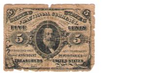 USA Fractional currency Third issue-five cents Spencer M CLArk SUper of national currency bureau put his face on the note w/out authorization Banknote