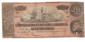 Confederate 20 dollar bill

#3035-2

hand signed and Numbered
And HAnd Cut Banknote