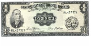 English Series 1 Peso note. Banknote