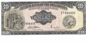 PI-136f English Series 10 Peso note. Banknote