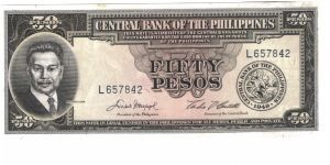 PI-137d English Series 50 peso note. Banknote