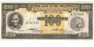 EPI-139a English Series 100 Peso note. Banknote