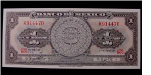 1969 Mexico 1 Peso Banknote