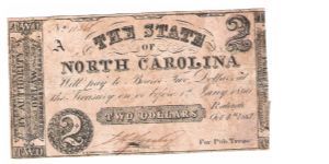 THE State of North Carolina- 2 dollar bill
 
#11368
hand signed and Numbered Banknote