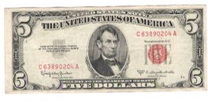 1953C United states Note- Red seal signatures Granahan/dillion condition i would say Very fine i would love to hear your opionion Banknote