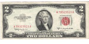 1953 C USN red seal signatures granahan/Dillion Banknote