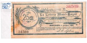 I think its a french speaking domionion of Canada lottery ticket looking for info Banknote