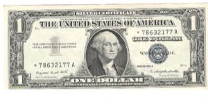 1957 A STAR Cilver Certificate Smith dillon Banknote