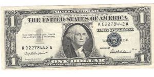 1957 silver cert Banknote