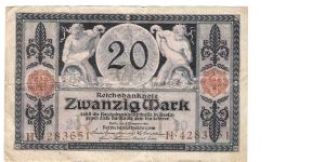 Reichbanknoten Imperial Bank Note
#63 Banknote