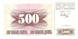 Banknote from Bosnia