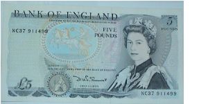 5 Pounds. Somerset siganture. Duke of Wellington. Banknote