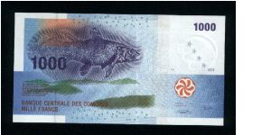 1000 Francs.

Fish at center on face; local traditional sailor with its boat at center on back.

Pick-NEW Banknote