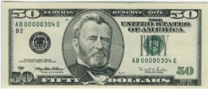 US 1996 New York $50 *Low Serial Number* Banknote