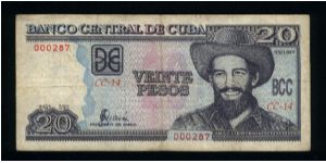 20 Pesos.

C. Cienfuegos at right; agricoltural scenes at left center on back.

Pick #118 Banknote