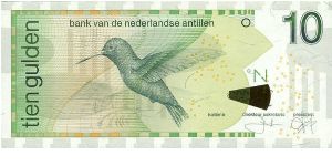 Green and Multicolour.  Bird (Kolibre) / Bank Seal. Banknote