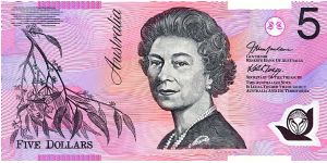 Violet, Orange and black.  Elizabeth II / Parliament House. Banknote