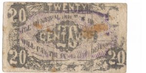 LEY-153 Municipal of Hilongor 20 Centavos note, with purple overprint. Banknote