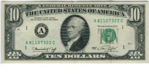 USA Boston 1974 $10 Banknote