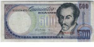 Venezuela 1998 500 Bolivares. Special thanks to Budhe Ratna Banknote