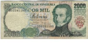 Venezuela 1998 2000 Bolivares. Special thanks to Budhe Ratna Banknote