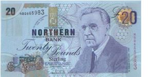 Northern Ireland. Northern Bank. 20 Pounds. Commemorating 175 Years of Banking. Banknote