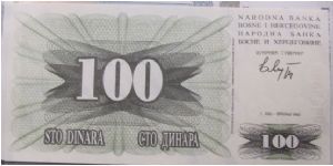 Banknote from Bosnia