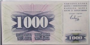 Banknote from Bosnia