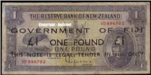 Overprint on New Zealand £1 Lefeaux 6D Banknote