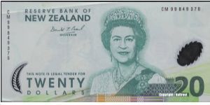 $20 Brash IV Error - Missing Colour Banknote