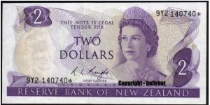 $2 Knight 9Y2* (replacement note) Banknote