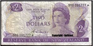 $2 Wilks 9Y0* (replacement note) Banknote