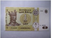 Moldova 1 Leu banknote. Uncirculated condition Banknote