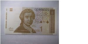 Croatia 1 Dinara banknote in Uncirculated condition Banknote