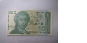 Croatia 100 Dinara banknote in Uncirculated condition Banknote