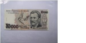 Brazil 10000 Cruzerios banknote in UNC condition. SNAKES ON A BANKNOTE!!!!! lol Banknote