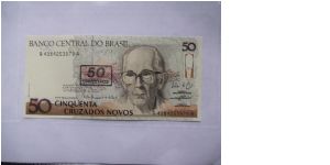 Brazil 50 Cruzados/50 Cruzerios banknote in UNC condition Banknote