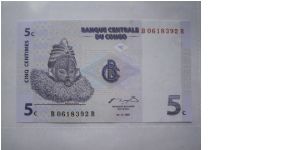 Congo 5 Centimes banknote in UNC condition Banknote