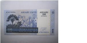 Madagascar 100 Ariary/500 Francs banknote in UNC condition. Banknote