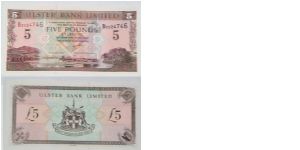 Northern Ireland. 5 Pounds. Ulster Bank. Banknote