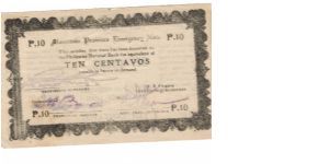 S-592 Misamis 10 Centavos note. Banknote