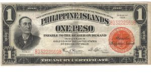 PI-68 Philippine 1 Peso note. Banknote