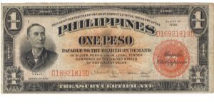 PI-81 Philippine 1 Peso note. Banknote