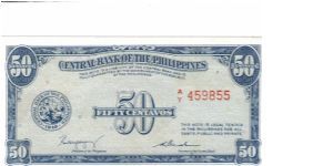 PI-128 Philippines 50 centavos note. Banknote
