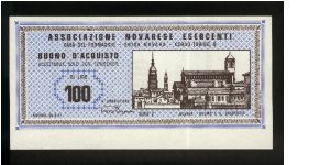 100 Lire.

Mini-assegni (Notgeld).

Issued by Associazione Novarese Esercenti, Novara.

Pick #Not Reported. Banknote