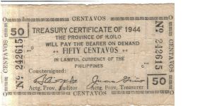 S-335, Province of Iloilo 50 centavos note Banknote