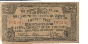 S141 Rare Bohol 25 centavos, Illegal Issue. Banknote