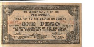 S145a Rare Bohol 1 Peso note. Illegal Issue, Very scarce. Banknote