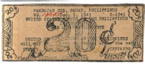 SMR733 Pambujan Sur, Samar 20 centavos note. Banknote